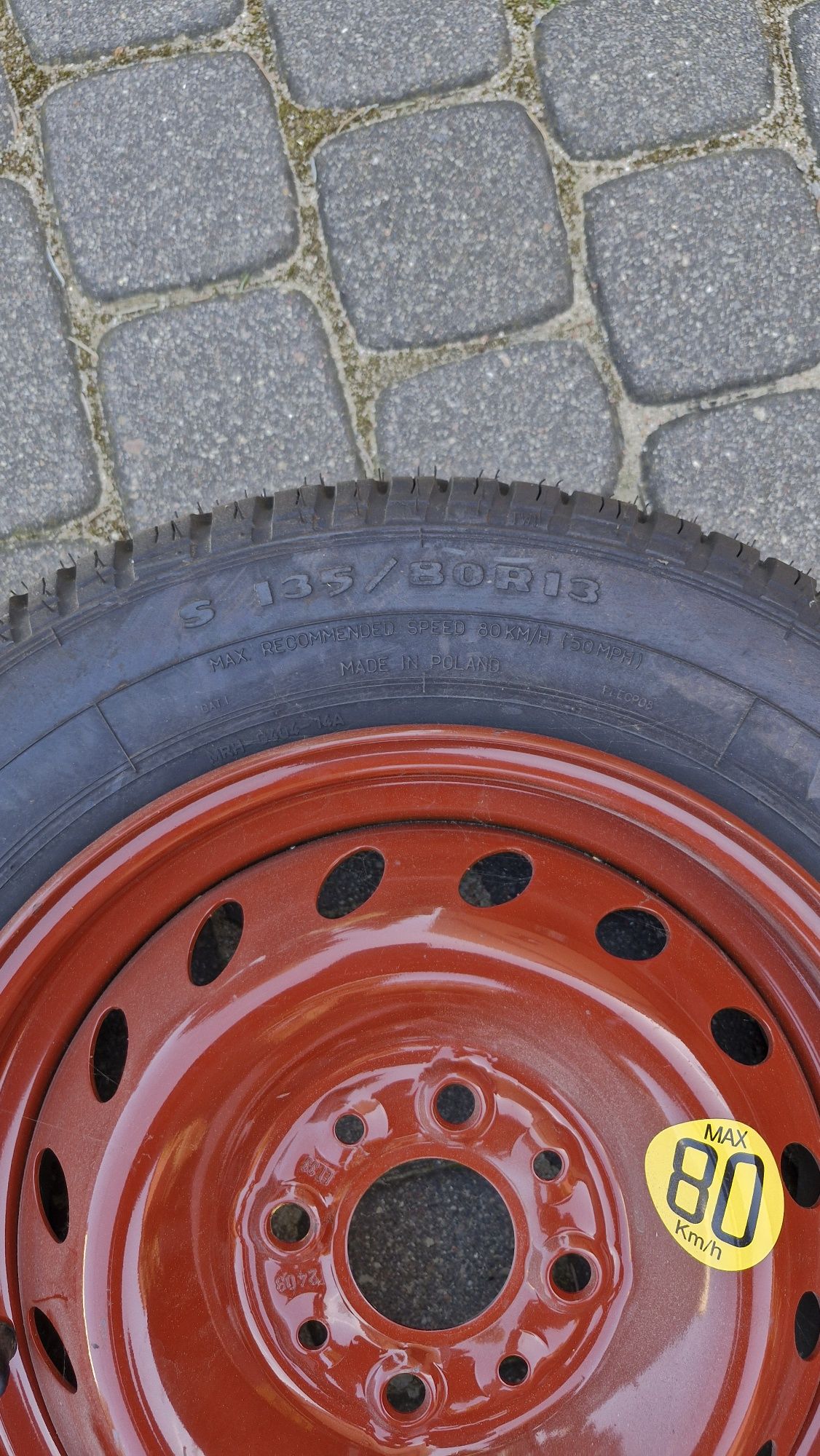 Koło dojazdowe 135/80R13 Ford Fiesta IV gen od 1995 do 2001