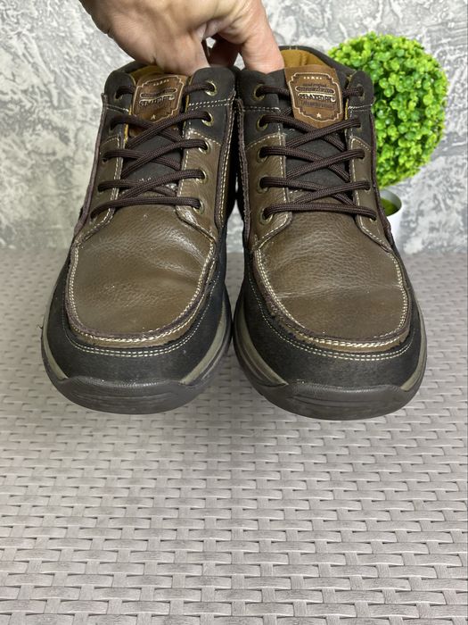 Skechers Relaxed Fit ботинки 45 размер кожаные коричневые оригинал