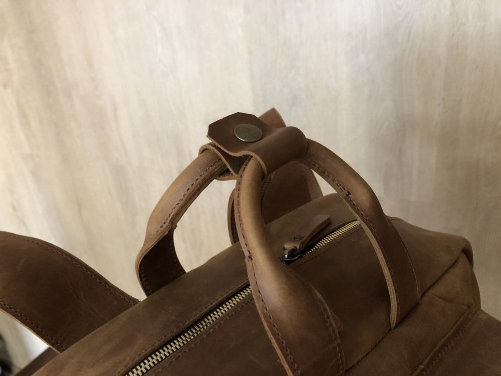 Коричневый кожаный рюкзак мужской для ноутбука Рюкзак чоловічий шкіра