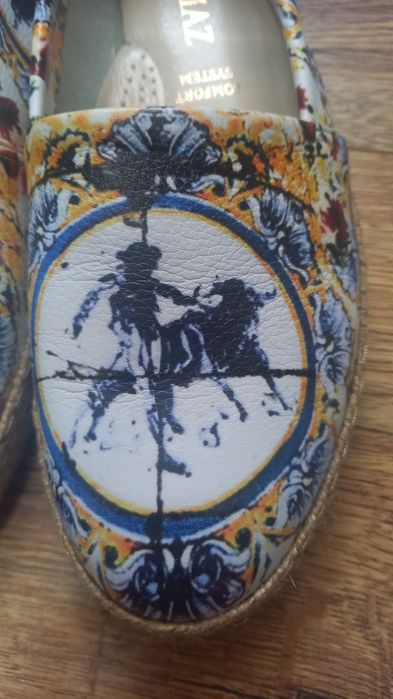 Buty mokasyny baleriny espadryle na słomie włoskie Skóra Mariaż roz 40