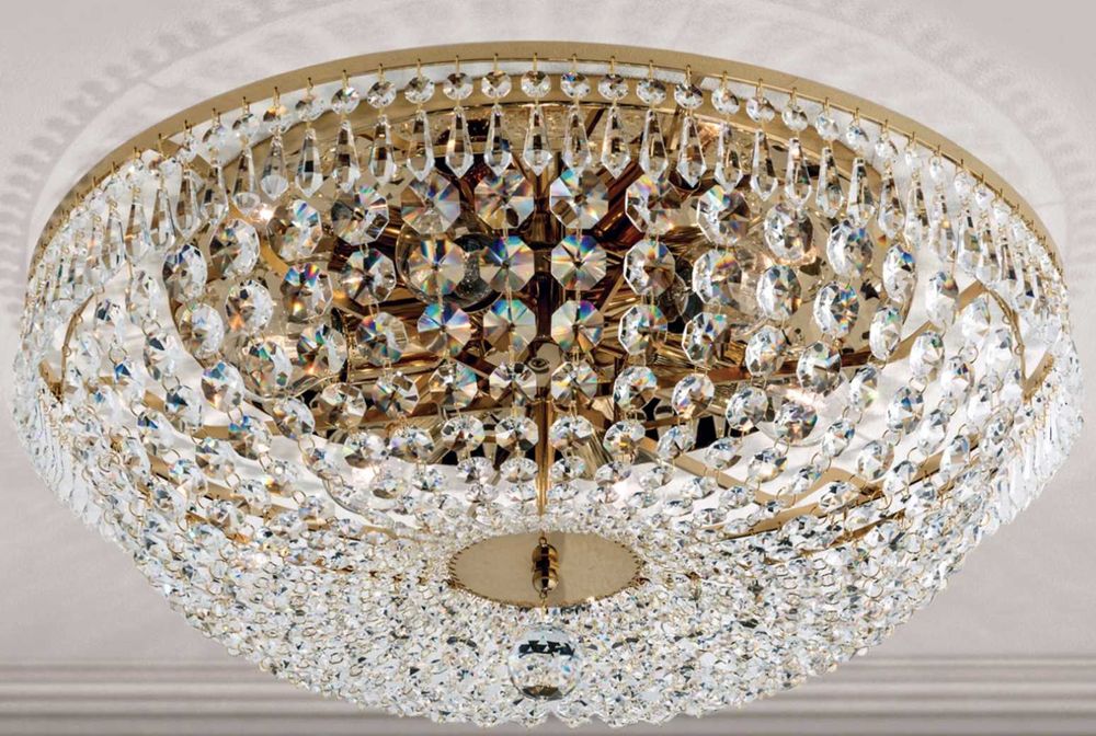 Lampa sufitowa kryształowa SHERATA śr. 55cm złota