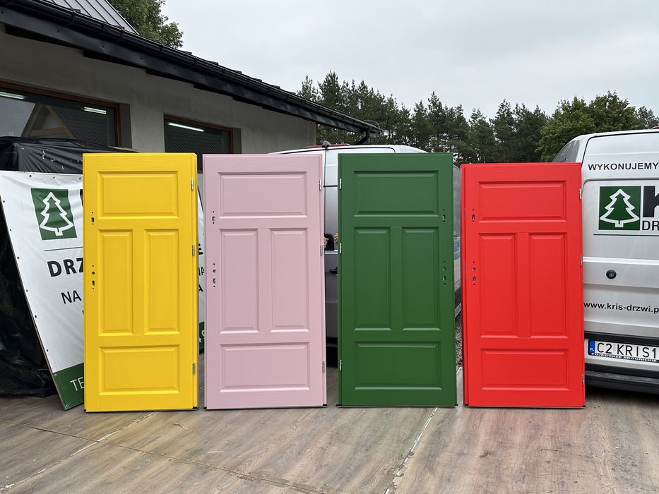 Drzwi drewniane zewnętrzne  wewnątrzklatkowe Na wymiar Montaż KLATKOWE