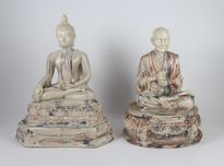 Escultura de Buda Sudeste Asiático 23 e 26 cm, CADA