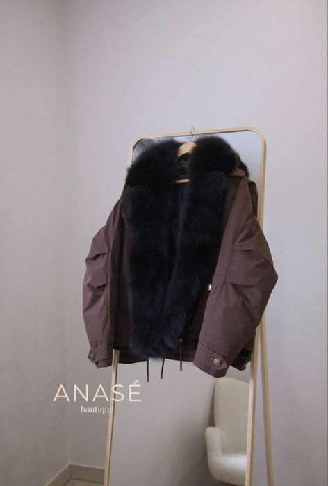 Парка з хутром, шоколад, чорна, синя S,M,L