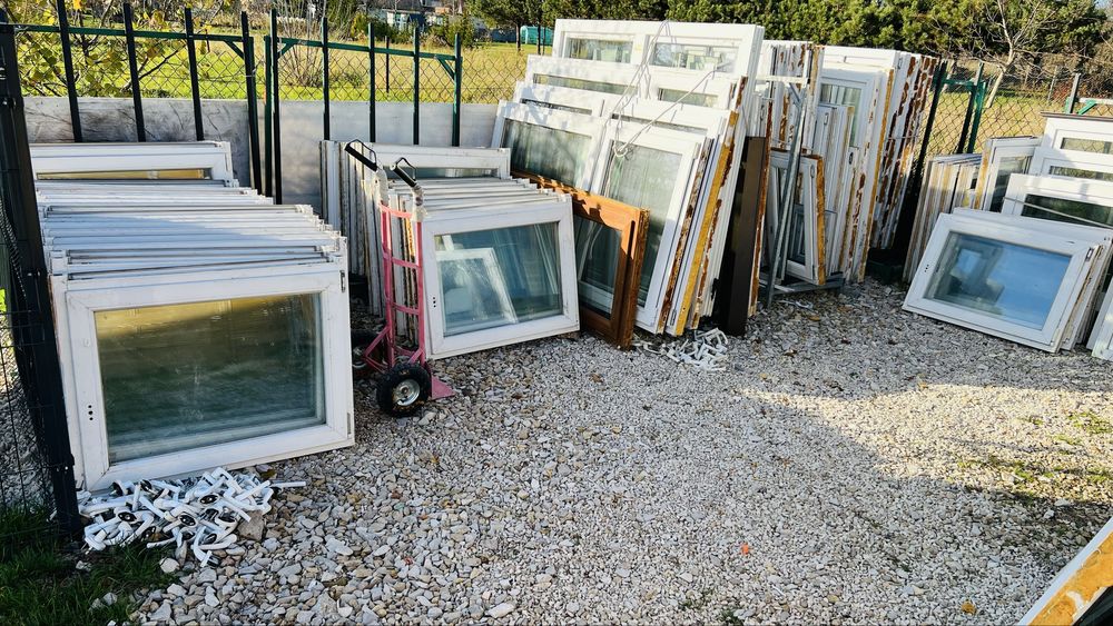 okna z demontażu  plastikowe.