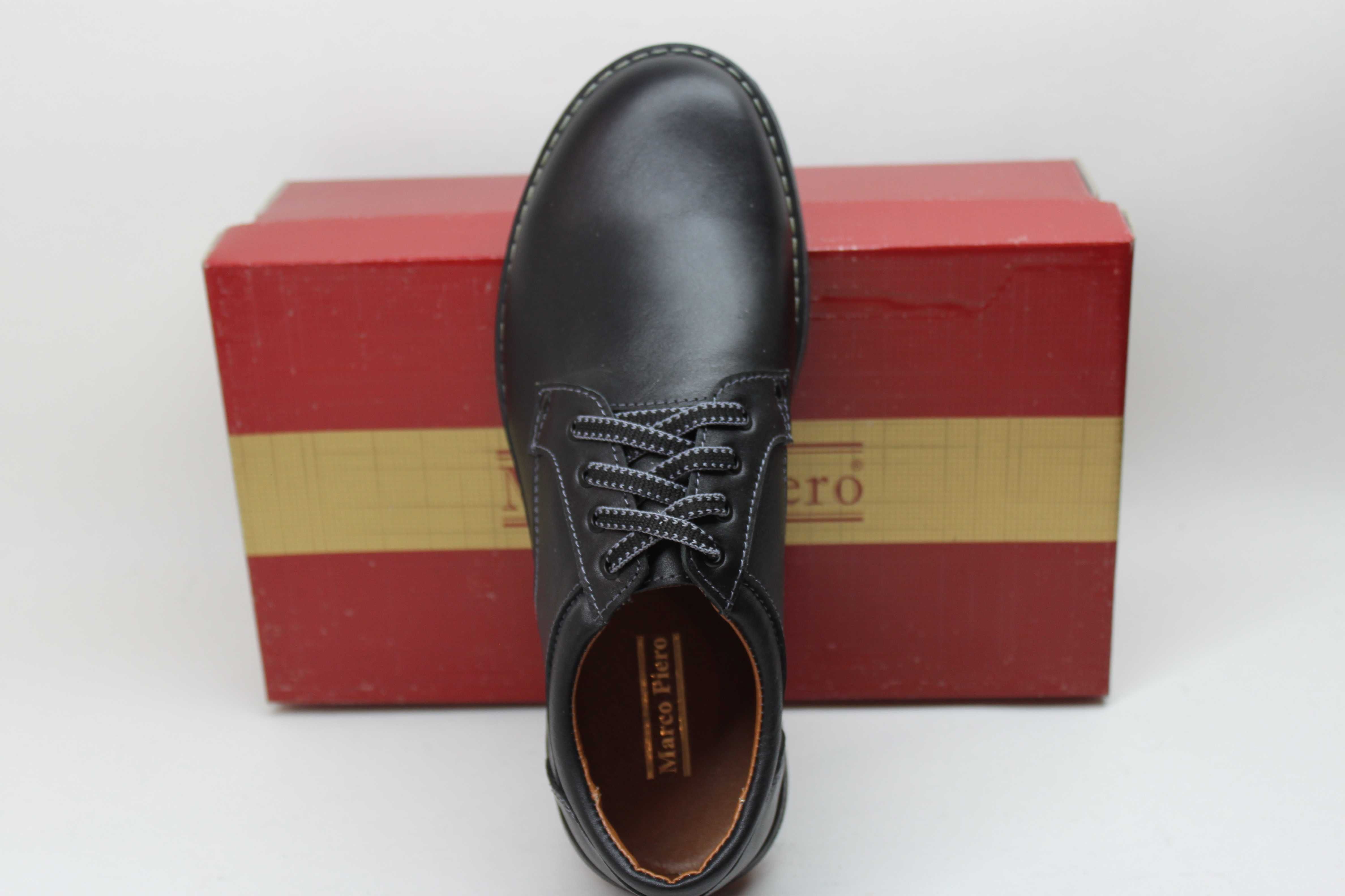 Шикарные демисезонные черные туфли комфорт кожаные (код:216чер.)