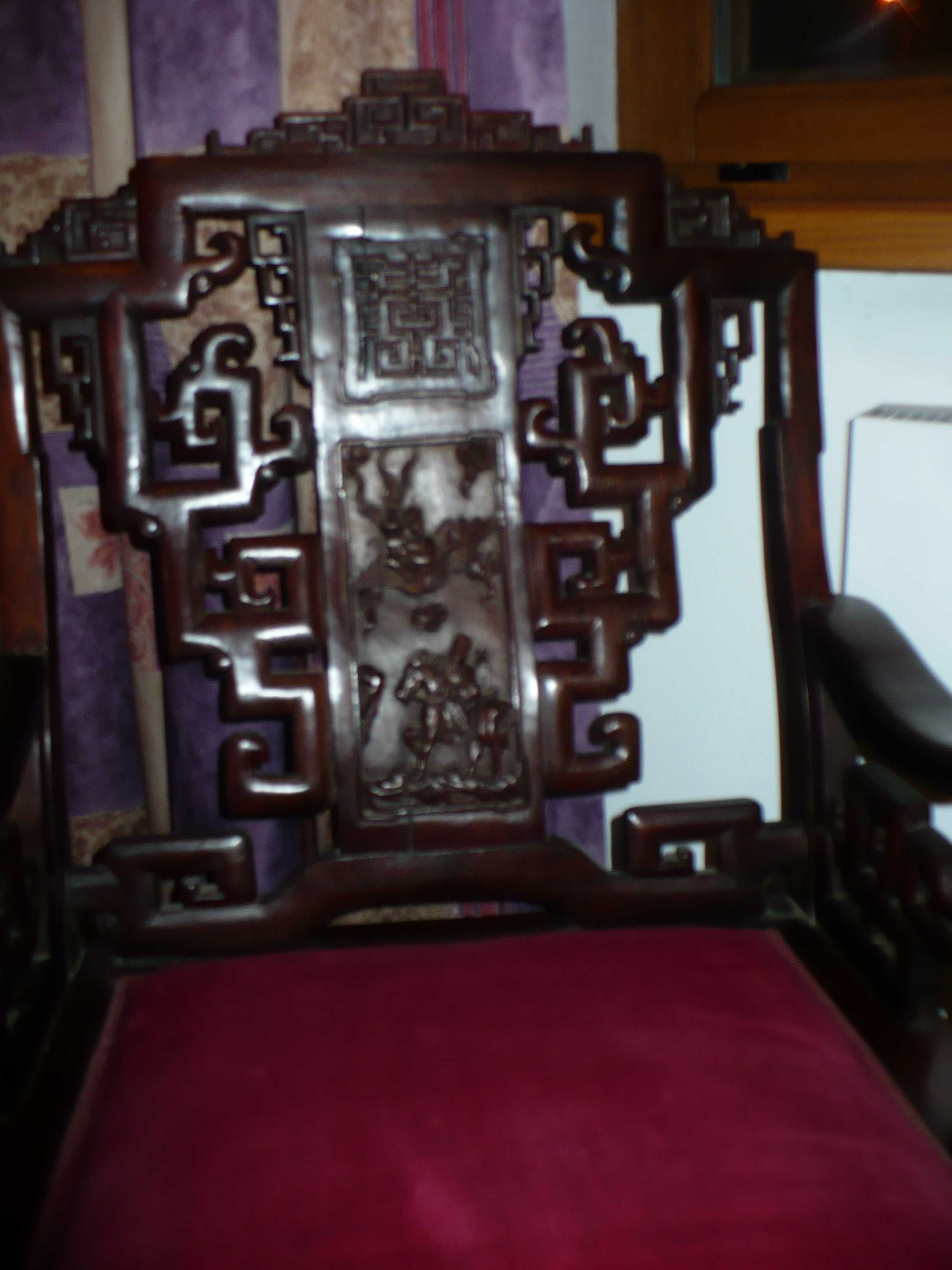 kolonialne Drewno Merbau zestaw fotel stolik
