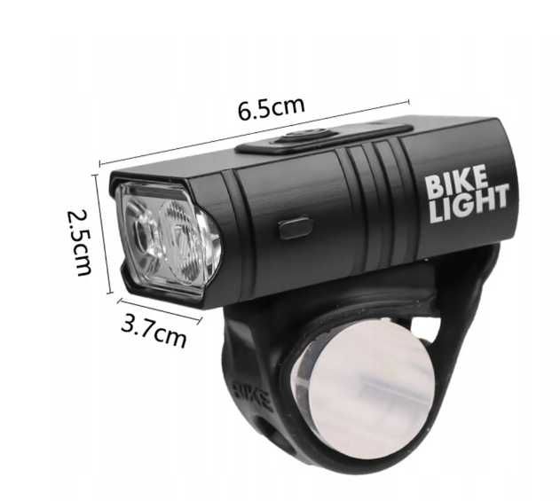 Zestaw LED oświetlenia rowerowego z USB – lampka przednia i tylna