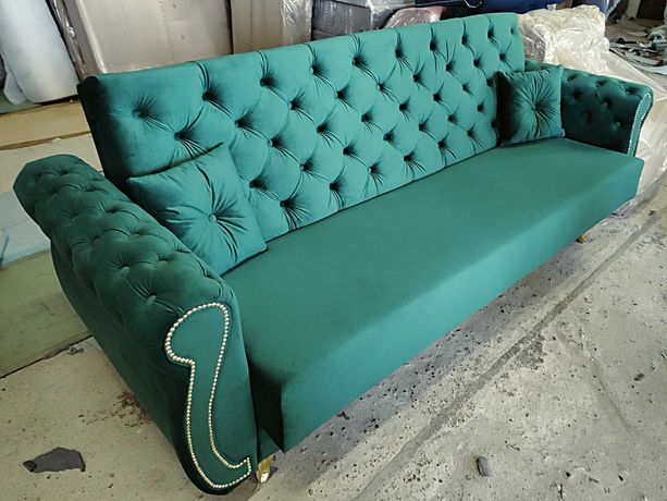RATY CHESTERFIELD sofa pikowana z bokami rozkładana kanapa Do Spania