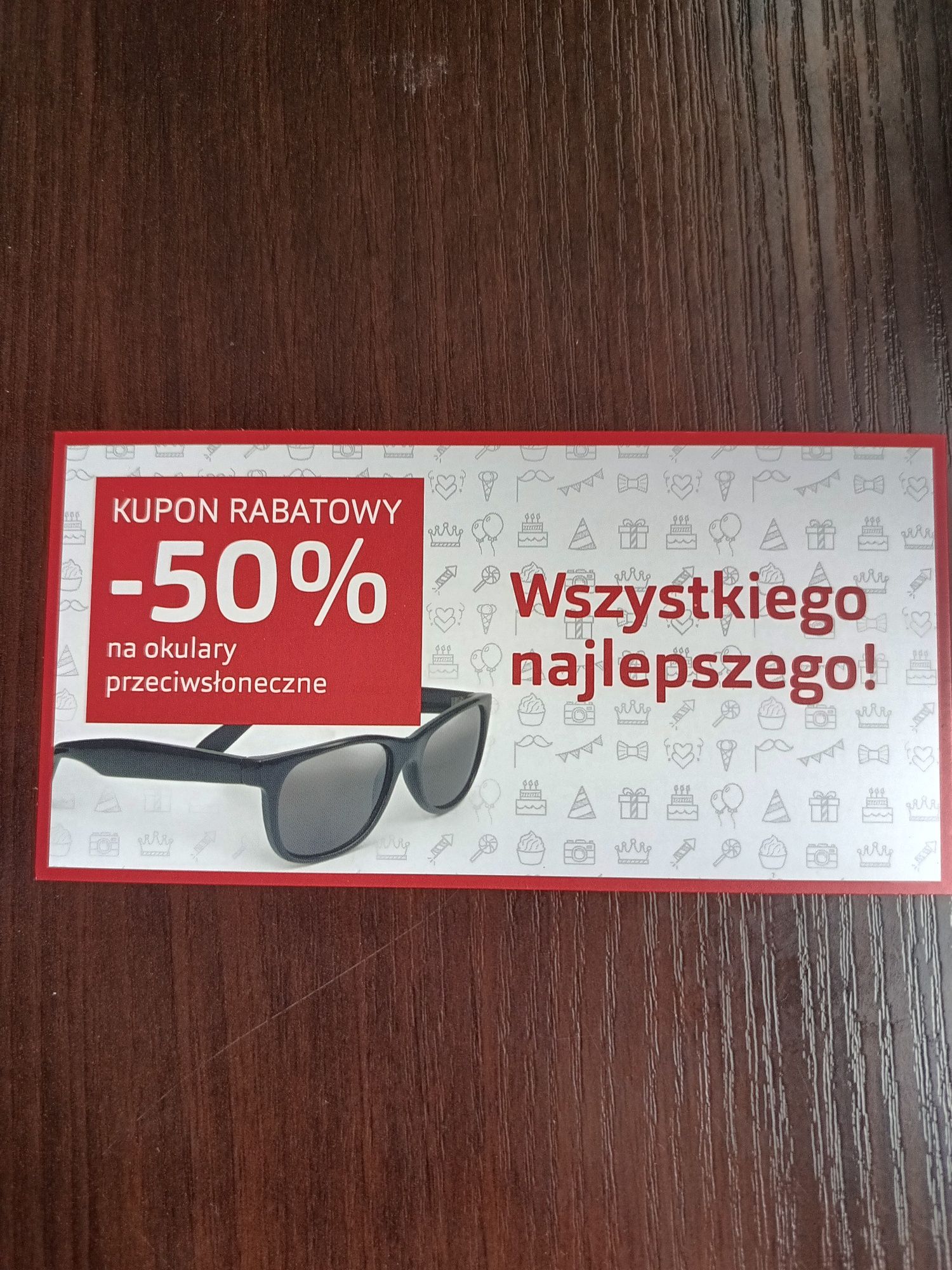 Kupon okulary przeciwsłoneczne -50% Vision Express