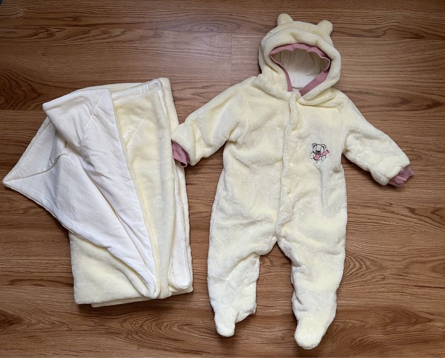 Комбінезон ведмедик+плед набір для дівчинки