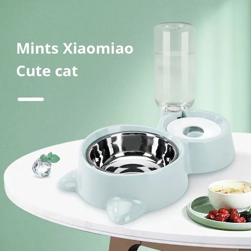 Мыска для котов кошек с двумя отделами еда вода
