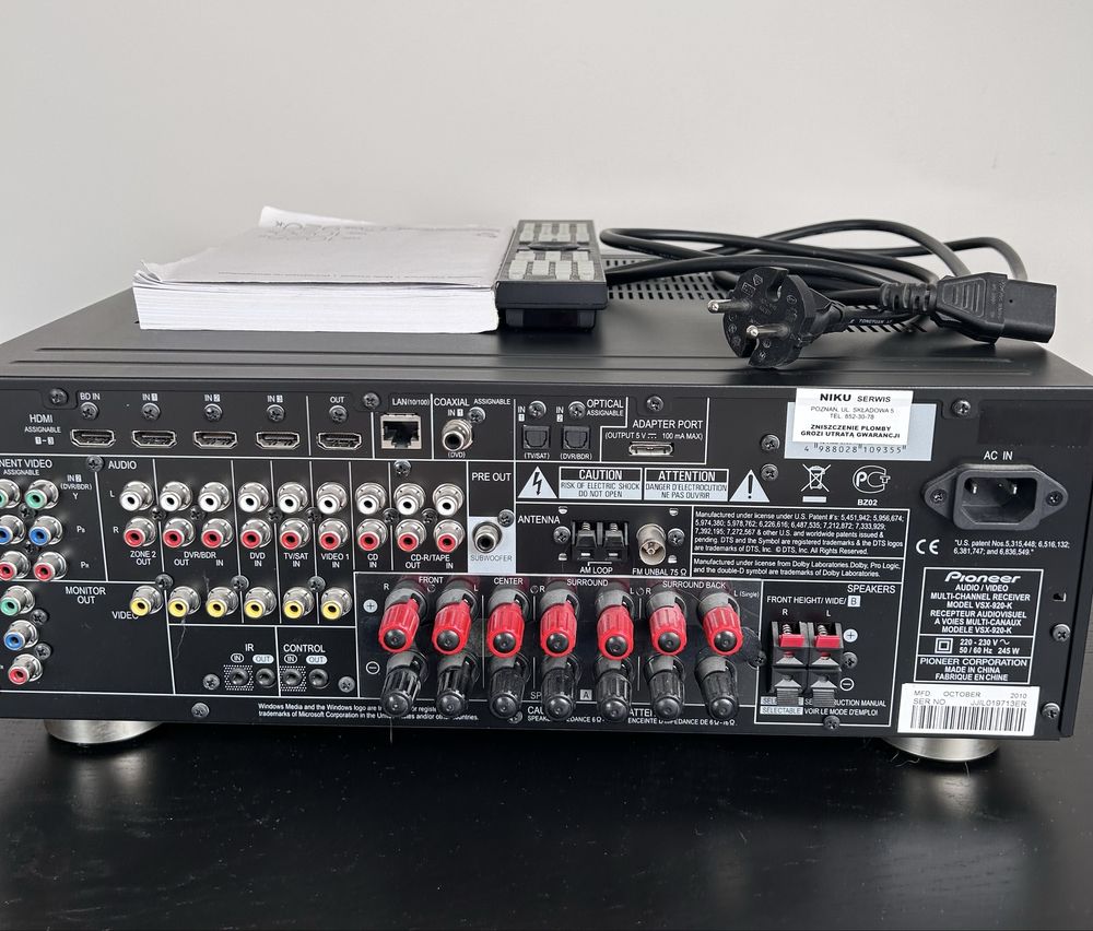 Pioneer VSX-920-K Amplituner tuner wielokanałowy sprawny 100% +pilot