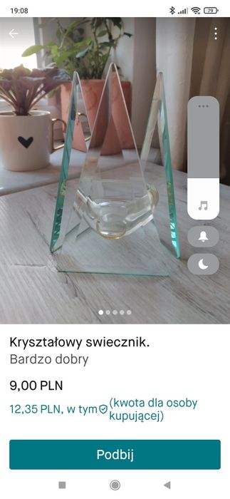 Szklany swiecznik