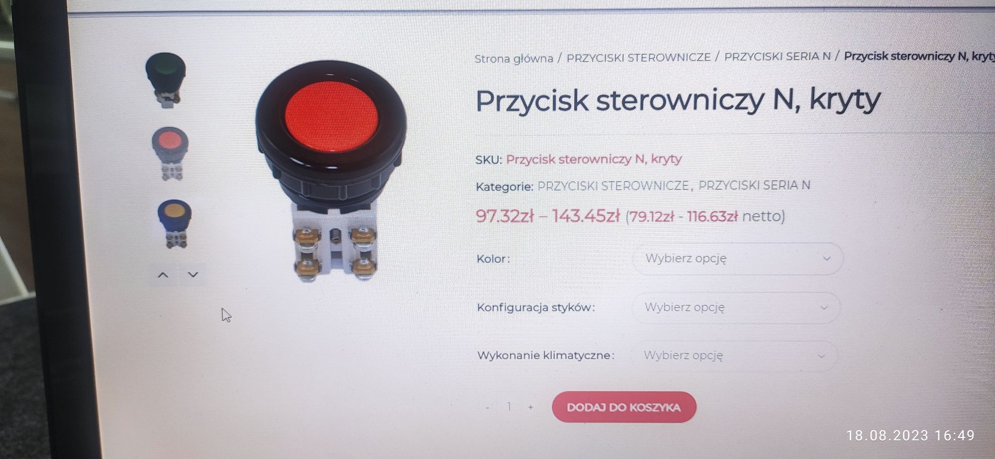 Przycisk sterowniczy N, kryty