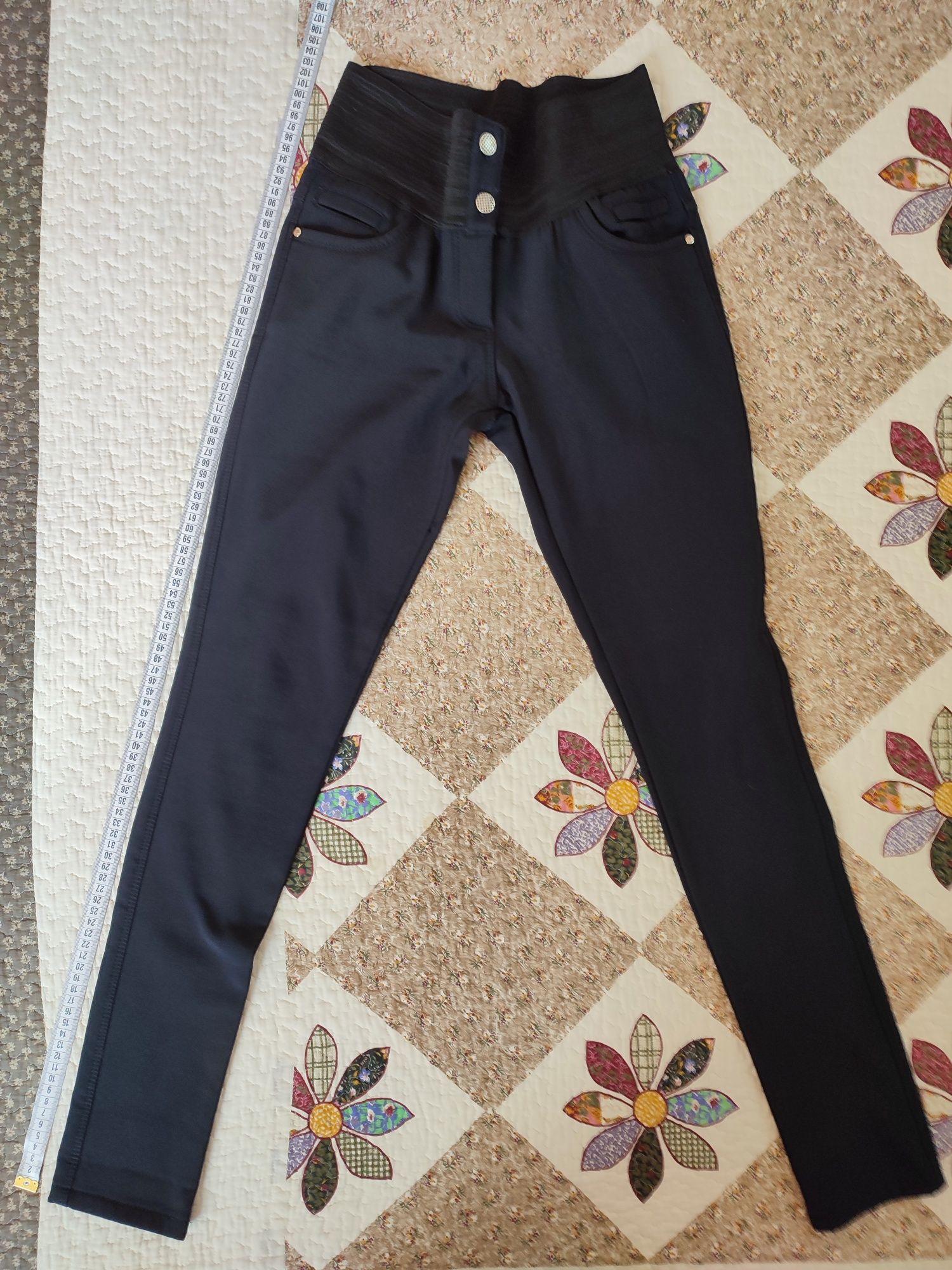 брюки на флисе размер 44-46 теплые чёрные