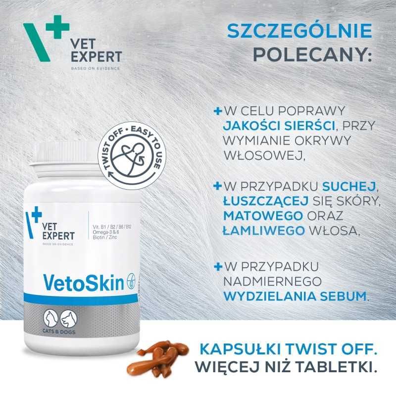 Promocja Vetexpert VetoSkin TwistOff na Skórę dla psa  2 x 60 kapsułek