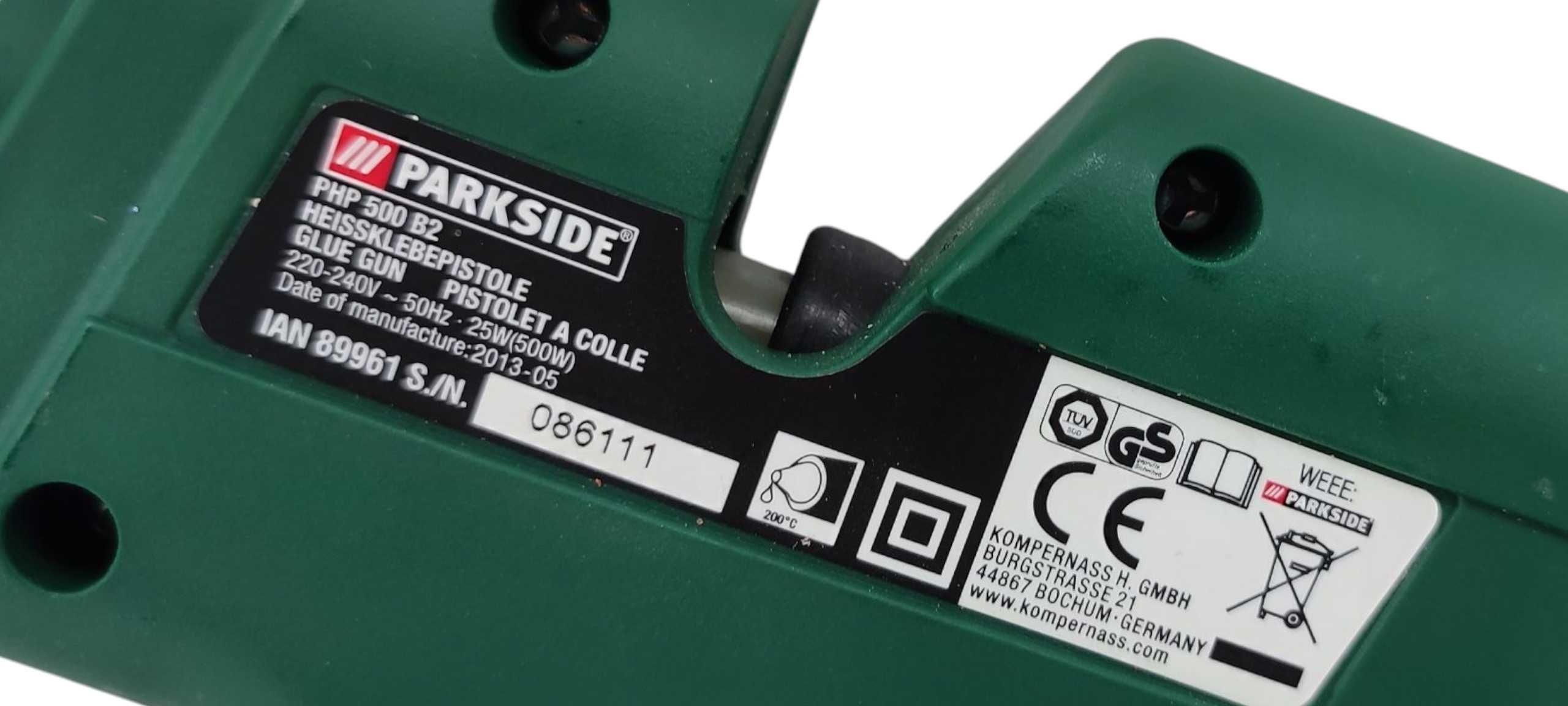Pistolet do klejenia na gorąco Parkside PHP 500 Komplet