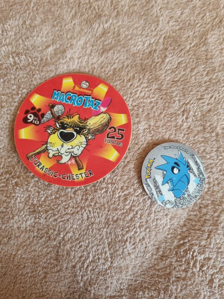 Tazos de várias coleções pokemon Yu-gi-oh digimon matutanos