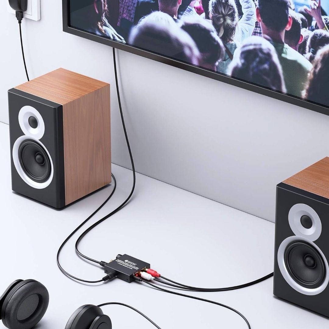 ESYNiC 192kHz DAC cyfrowy optyczny koncentryczny Toslink do analogoweg
