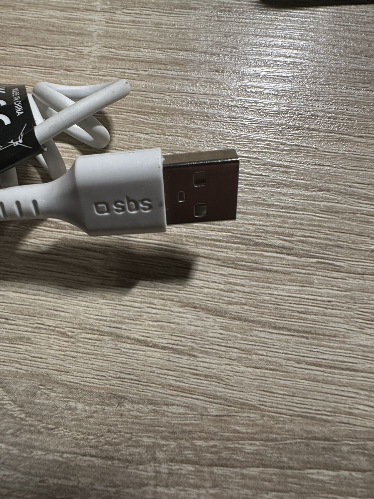 SBS kabel usb type C 1m spiralny biały