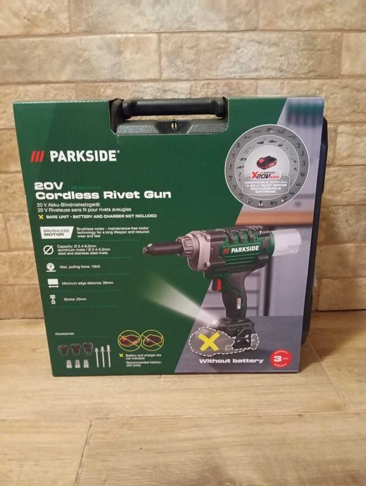 Акумуляторний безщіточний заклепочник  Parkside PBNSG 20-Li A1 -