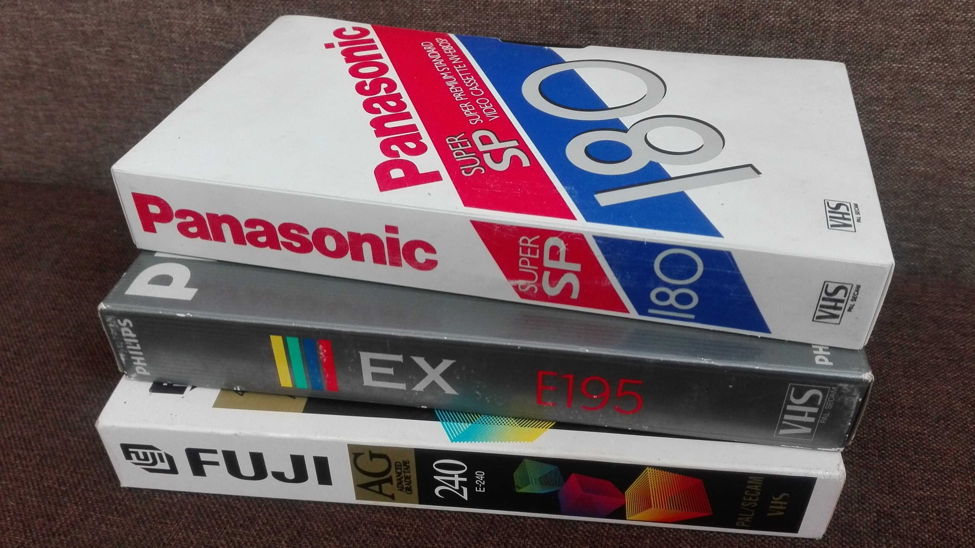 Kasety VHS 3 szt. Fuji Philips Panasonic 100% ok