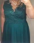 Suknia wieczorowa butelkowa zieleń plus size 54