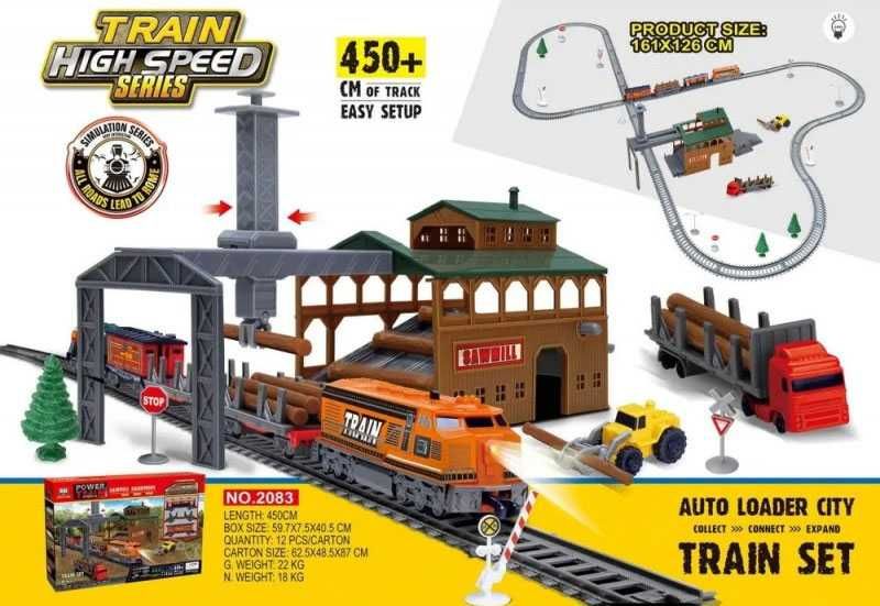 Залізниця BSQ 2083 з Лісопилкою і Вантажною Станцією, довжина 450 см