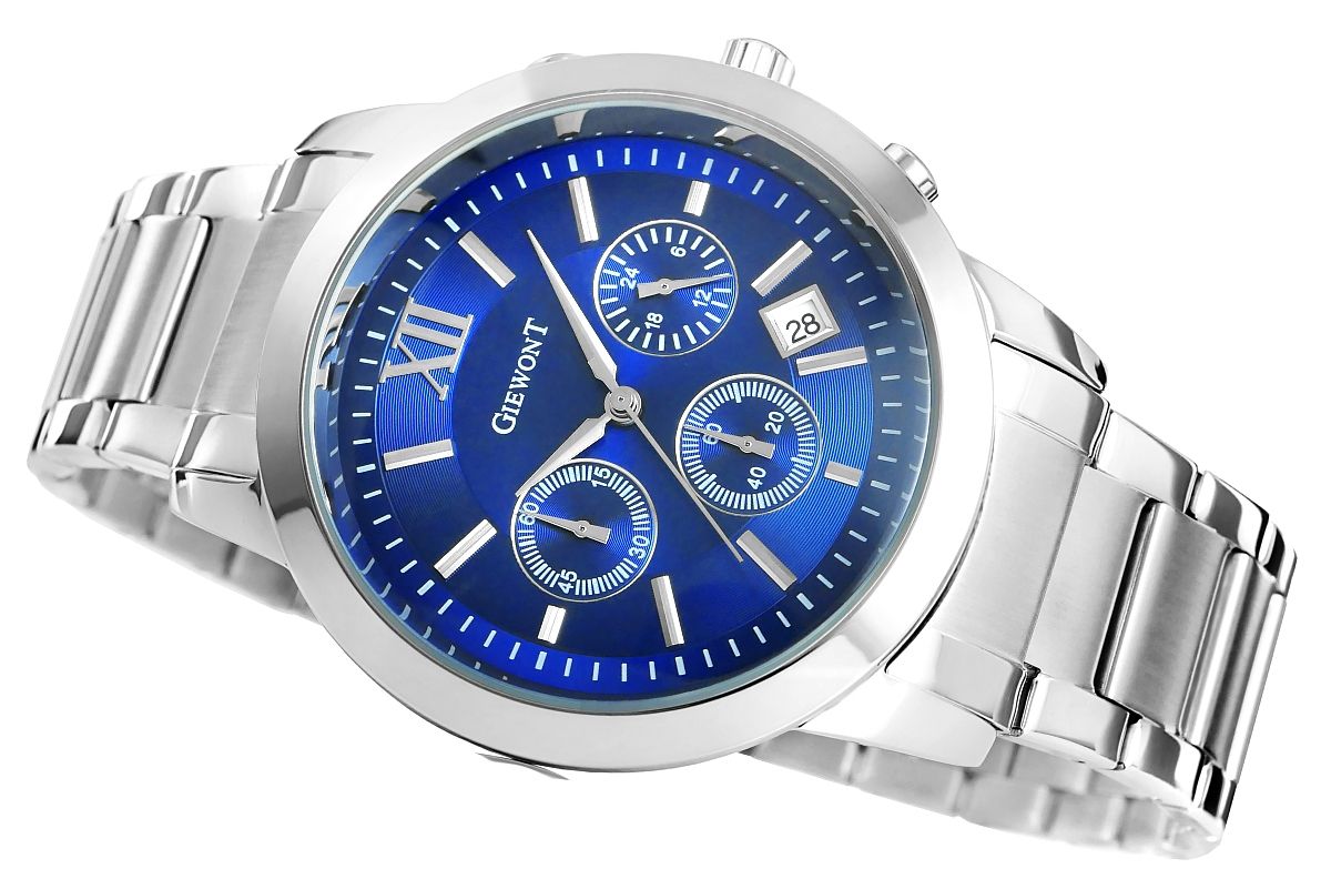 Zegarek Męski Giewont Apex Chrono GW6480-2 Chronograf Silver/Blue