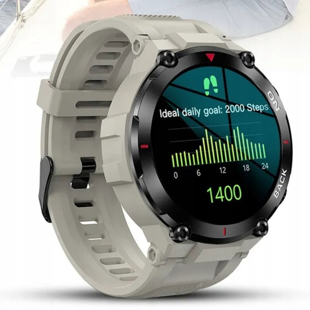 Smartwatch Męski Zegarek Z Gps Tętno Puls Pl Menu - Zielony