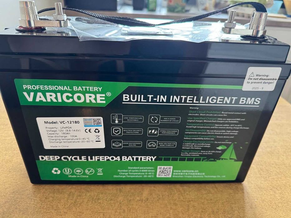 Akumulator LiitoKala / VariCore 12V 180Ah LiFePO4 + falownik + ładow.