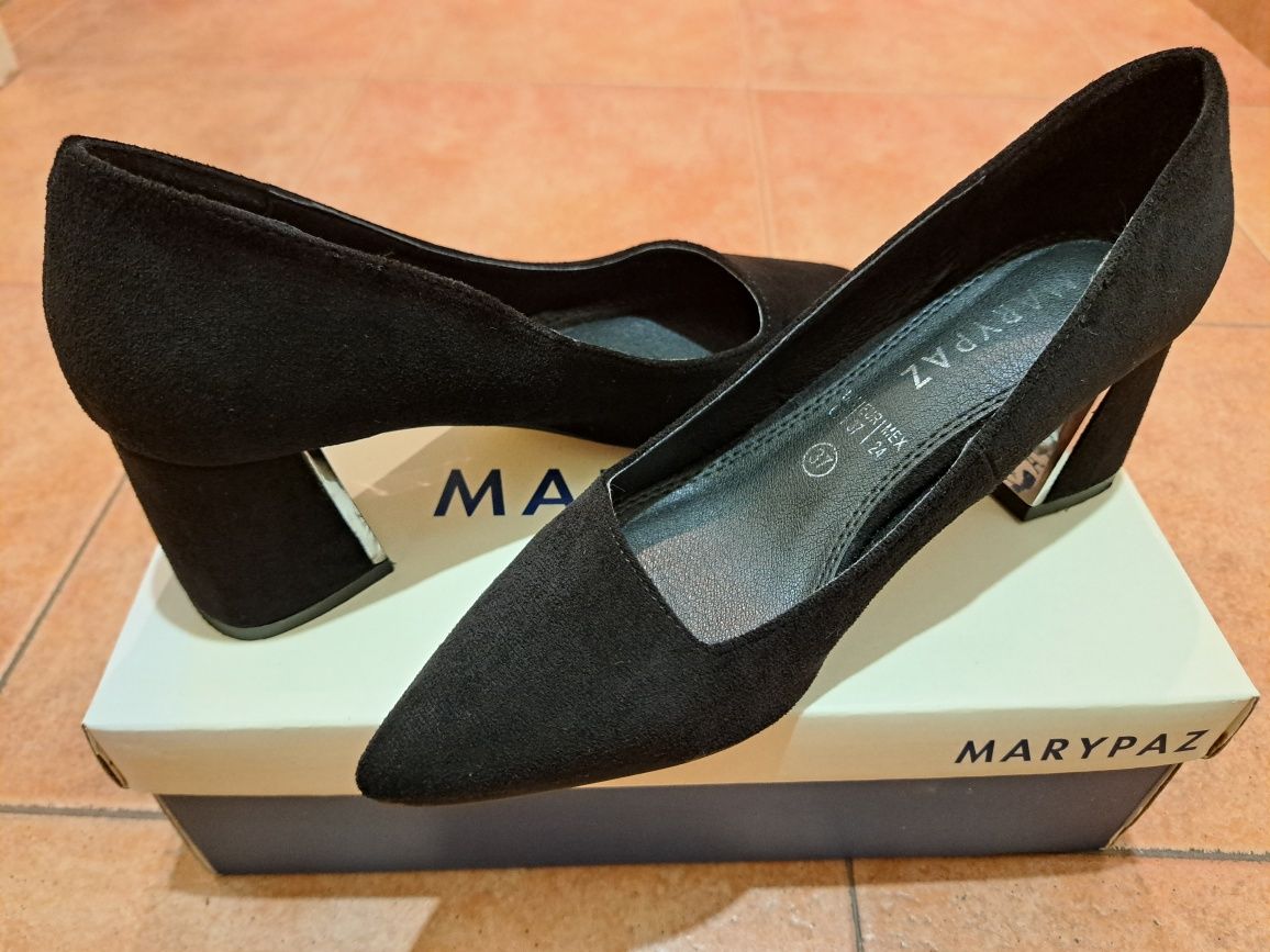 Sapatos de salto camurça preto MARYPAZ