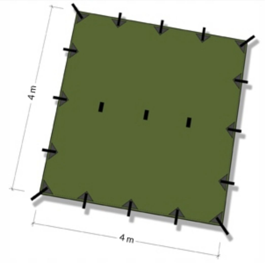 Tarp płachta biwakowa DD Hammocks 4x4m - olive green