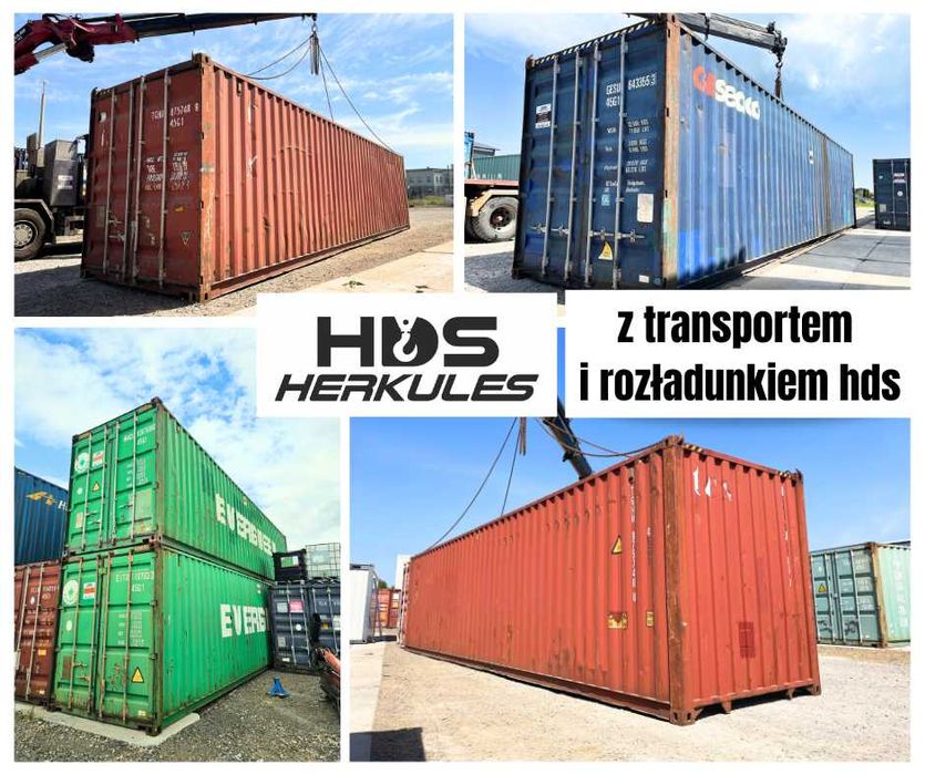 Kontener morski, garaż, magazynowy, 40HC/12m + transport HDS w cenie