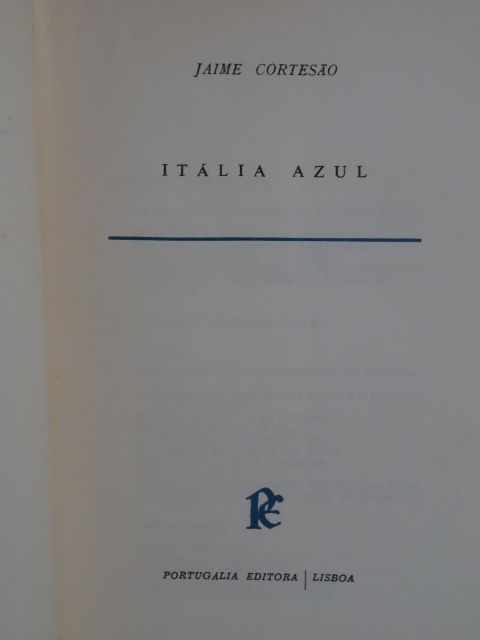 Itália Azul de Jaime Cortesão