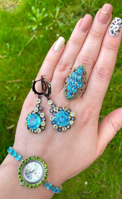 Kolczyki srebrne z naturalnym Topazem!!!