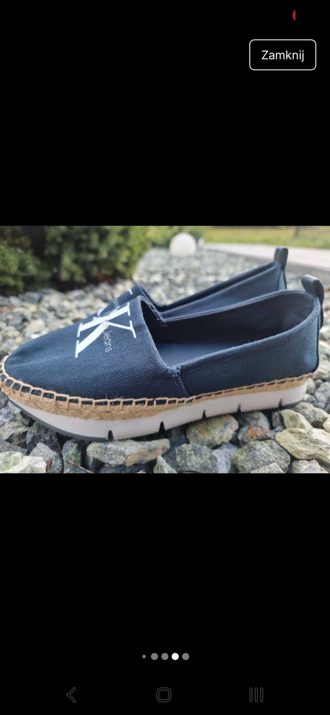 Espadryle Calvin Klein, oryginalne, rosm.37, jak nowe