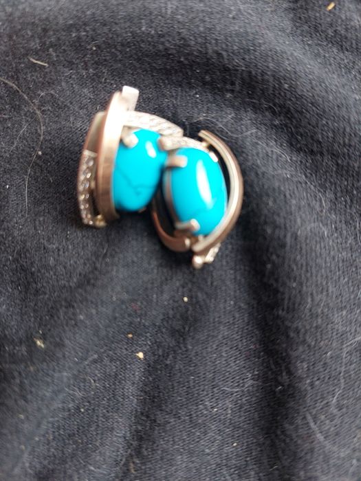 Серьги 925 бирюза