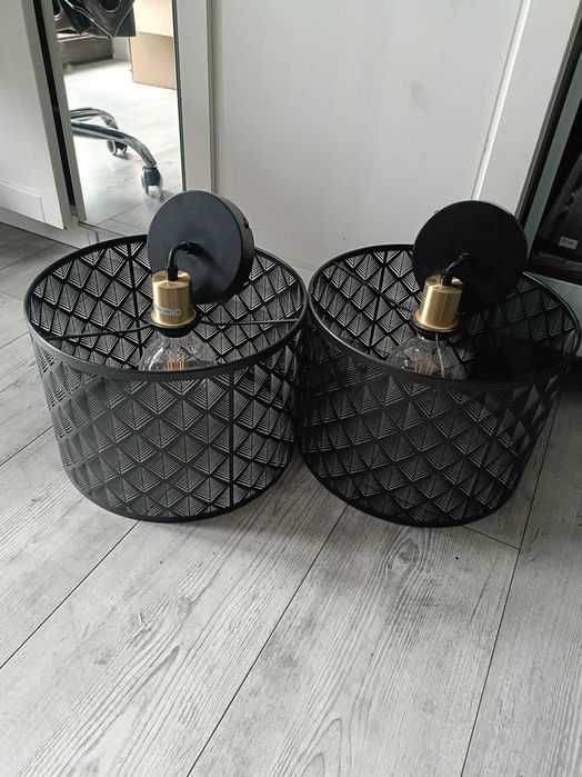 Czarne ażurowe lampy sufitowe 2 szt