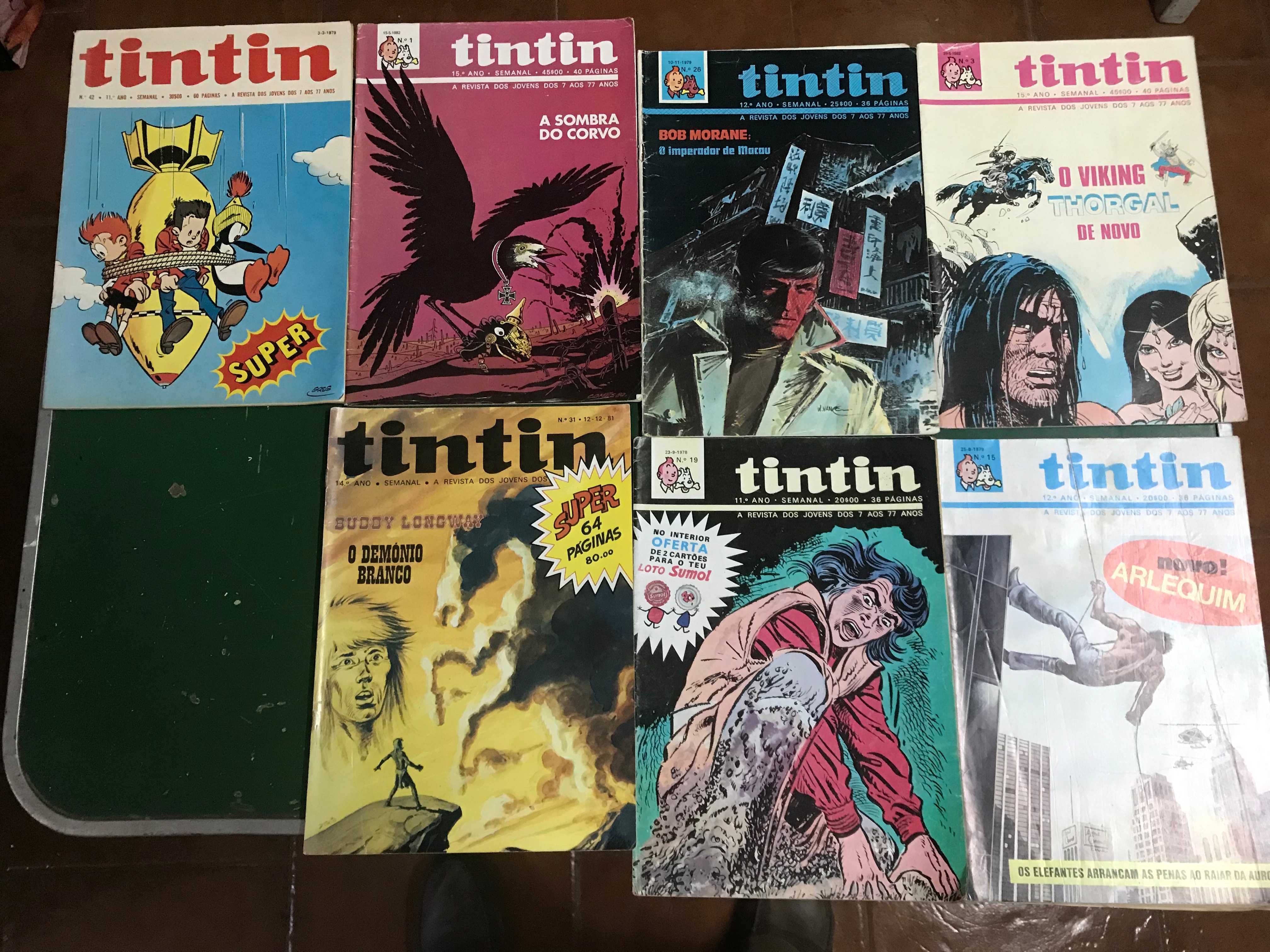 Lote de Revistas "Tintin" dos anos sessenta e setenta