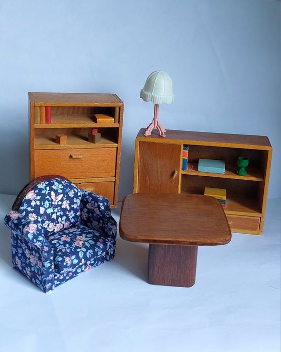 Mebelki akcesoria domek dla lalek vintage prl