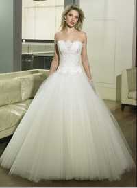 Suknia ślubna biała, ksiezniczka, tiul 36