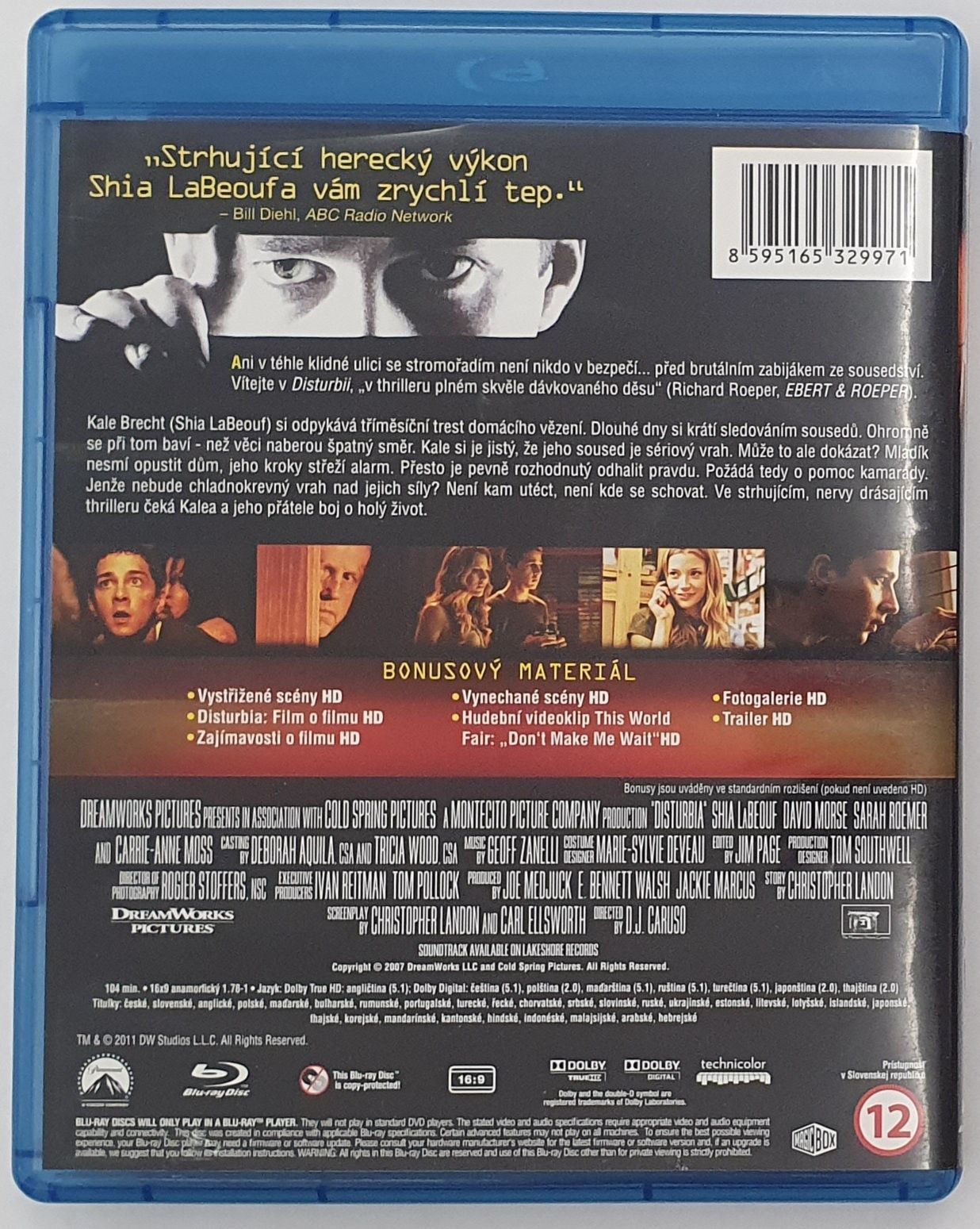 "Niepokój" "Disturbia" Blu-Ray bez PL