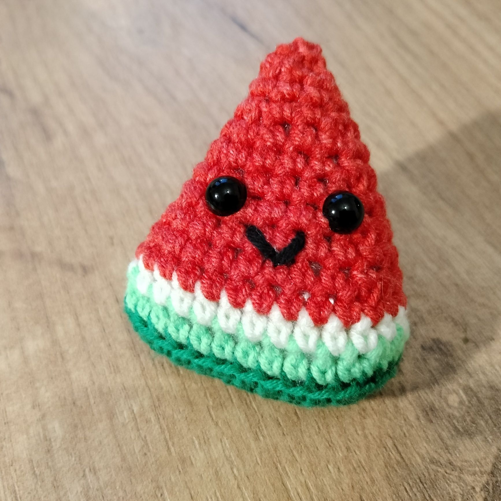 Maskotki OWOCE kawaii w koszu zestaw banan arbuz handmade na szydełku