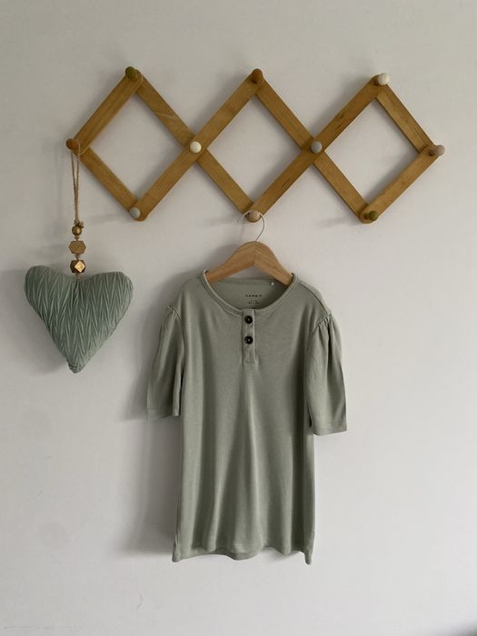 Bluzka name it 122/128 pistacjowa bufki guziki