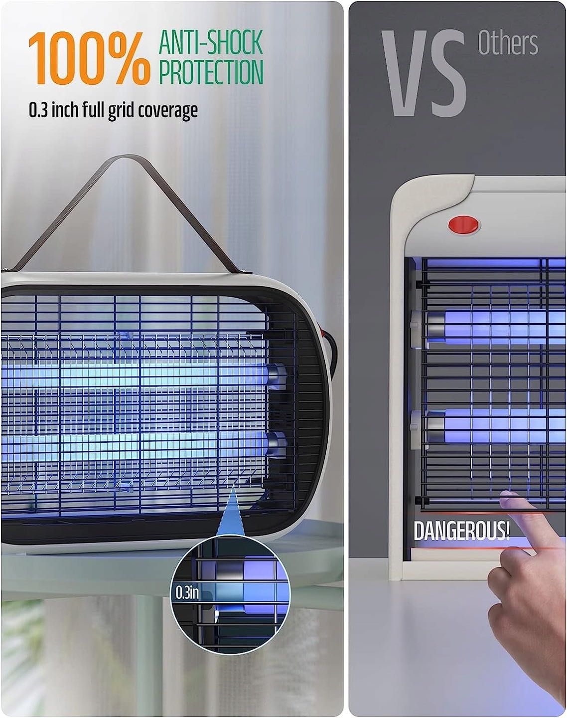 Buzzbug Fly Zapper lampa owadobójcza do powierzchni 500 m2 biała