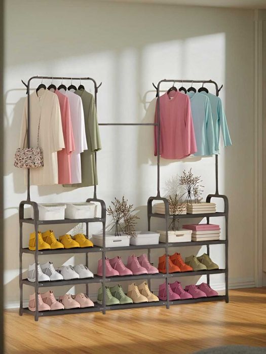 Вішалка стійка для одягу та взуття 164/137 см 11 полиць