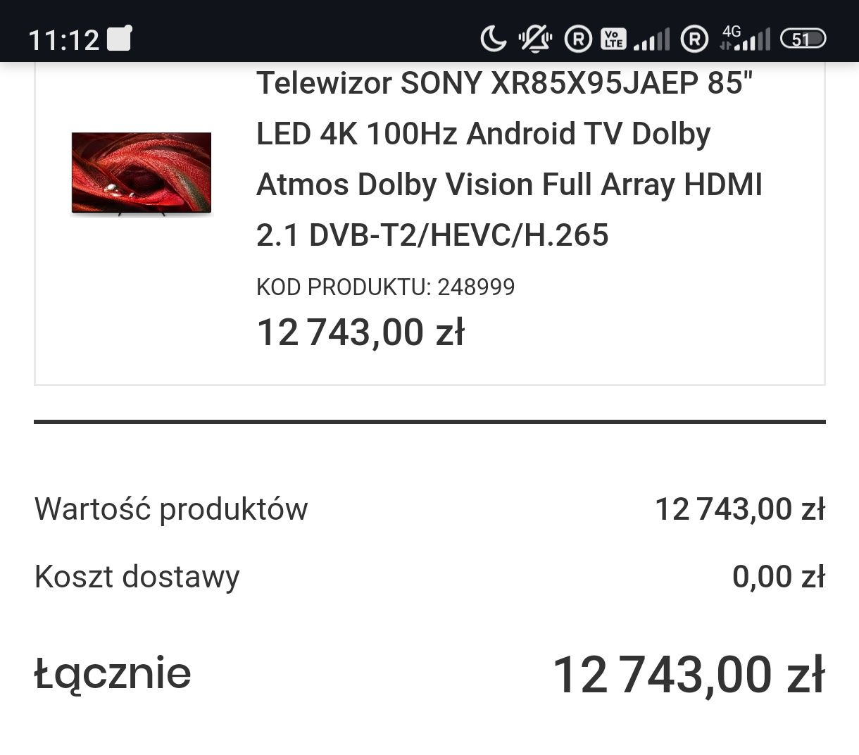 Sony Bravia 85 Cali Xj95 gwarancja Media expert