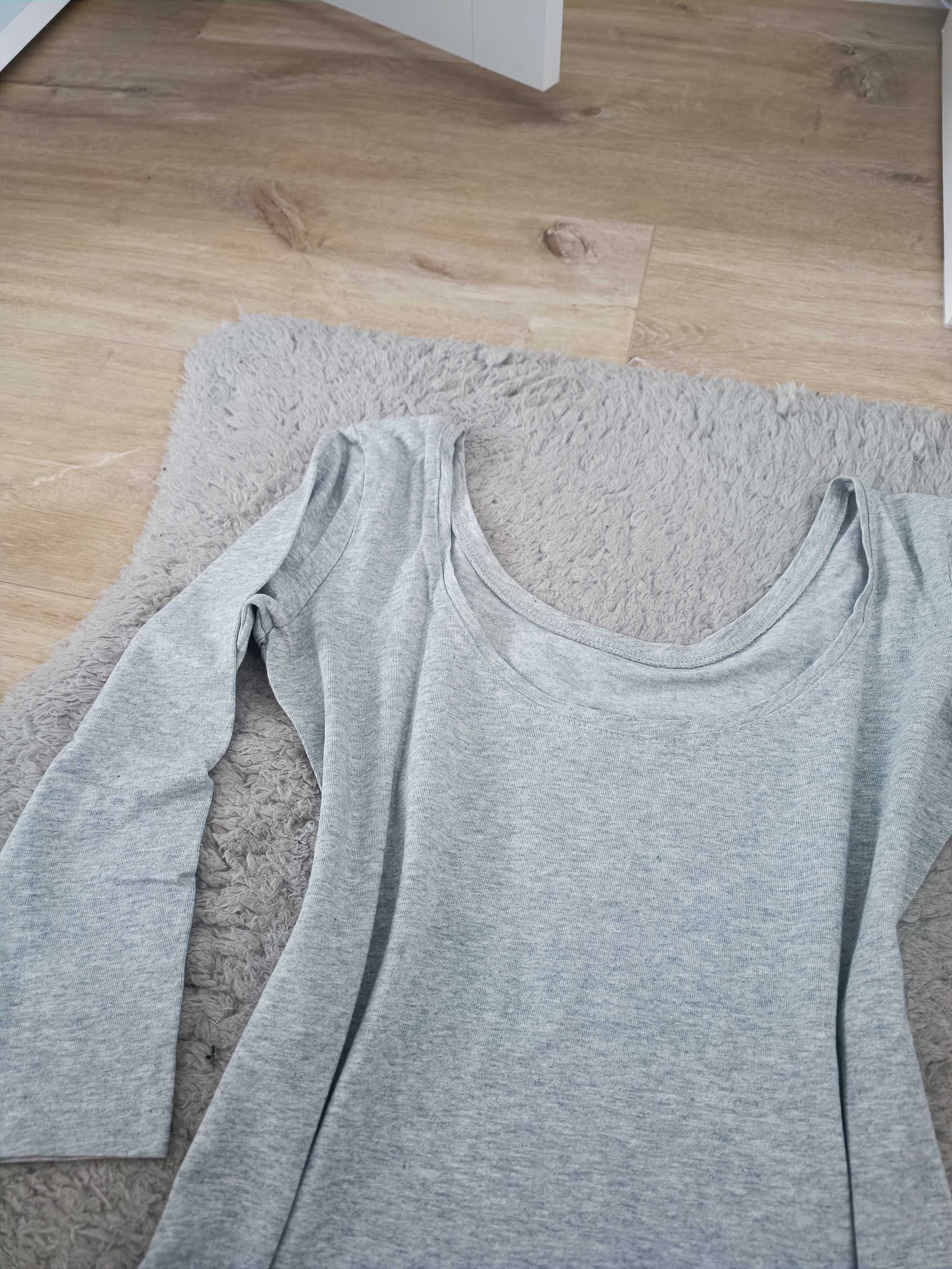 Longsleeve Basic bluzka damska z rękawem 3/4 r XS/S szara